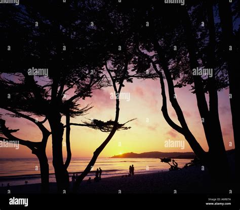 beach sunset at Carmel California USA Stock Photo - Alamy