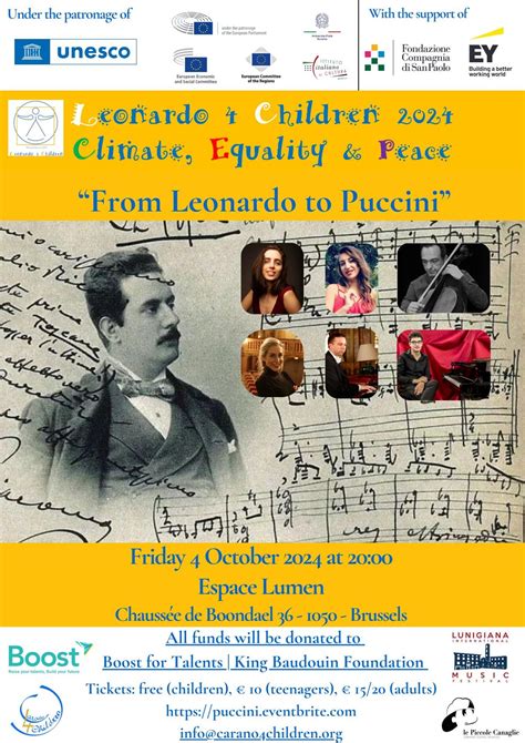 Concert "From Leonardo to Puccini", Espace Lumen, Ixelles, 4 October ...