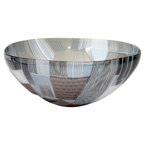 Abstracted Land Grey Sky over Moss Green, cut glass centrepiece by Kate Jones For Sale at 1stDibs