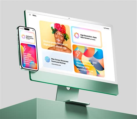 iMac and iPhone Pro Showcase Screens Psd Mockup | Pixeden Club