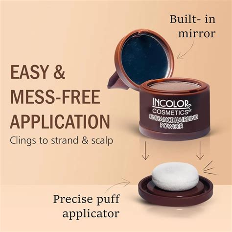 Incolor Root Touch Up Hair Powder Beard Line Black