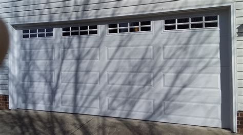 16x7 Model 4216 long panel garage door with top Stockton glass ...
