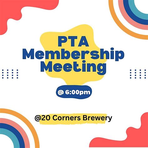 PTA Parent Social and Membership Meeting, 20 Corners Brewing, Northeast ...