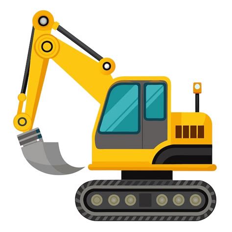 Excavator clipart cartoon stijl vector illustratie | Premium AI ...