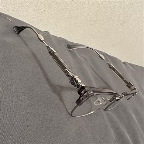 Chrome heart glasses silver frame with silver... - Depop
