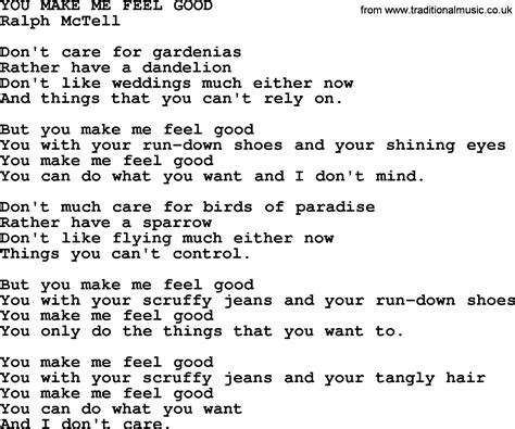 You Make Me Feel Good.txt - by Ralph McTell lyrics and chords