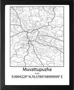 Muvattupuzha,Kerala,India UNFRAMED Minimalist Map Line Art Print Poster ...