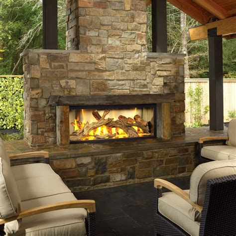 Outdoor Rock Fireplace