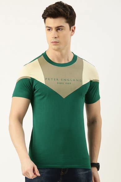 Buy Men Green Print Round Crew Neck Crew Neck T-shirt Online - 887918 ...