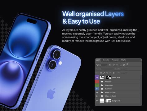 iPhone 16 Mockup - 10 Mockups Scenes | Iphone, Iphone psd, Phone mockup