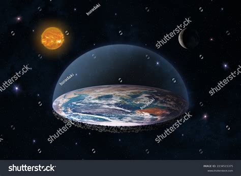 Flat Earth Space Sun Moon Flat Stock Photo 2234515375 | Shutterstock