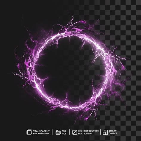 Electric pink circle energy effect on isolated transparent background ...