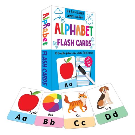 Flash Cards Alphabet - 30 Double Sided Wipe C [Card Book] Dreamland ...