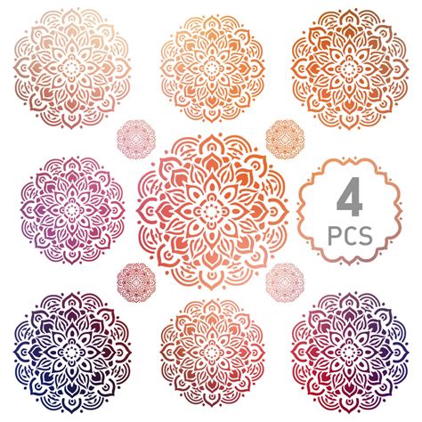 Buy KESOTE 4 Pack Mandala Stencils Templates - 4 Sizes Dot Painting ...