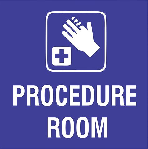 ZEDEF Procedure Room Sign Board Self Adhesive Sign Board, 20 cm x 20 cm ...
