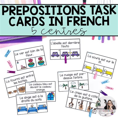 French Prepositions Task Cards and Centres for Primary | Les ...