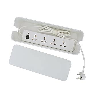 Tidy Up! Wire Bin with Power Strip Plus Cord Organizer Extension Board ...