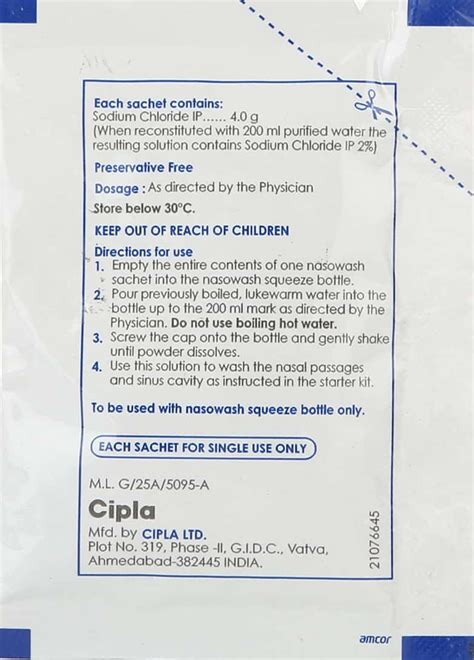 Buy NASOWASH SACHET Online & Get Upto 60% OFF at PharmEasy