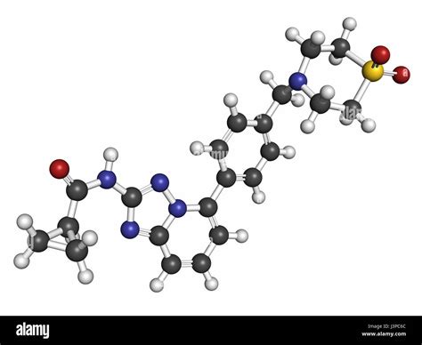 Filgotinib anti-inflammatory drug molecule. Janus kinase 1 inhibitor used in treatment of ...