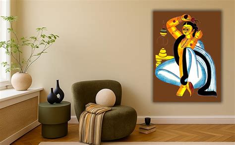 Tamatina Kalighat Art Canvas Painting | Bengali Lady | Traditional Art ...