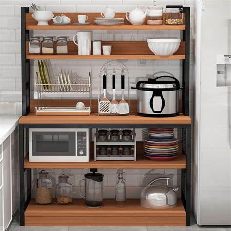 Buy KERROGEE 5 tiers Standing Baker's Racks with Wood Table, Kitchen ...