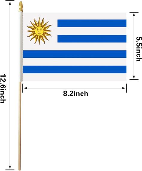 Uruguay Stick Flag, Uruguayan Small Mini Hand Held Flags, Small Uruguay Flag 5x8 Inch,12 Pack ...