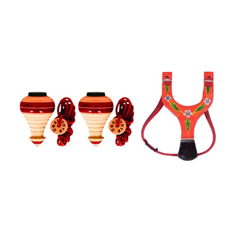 Spinning Tops/Lattu PO2 & Catapult/Gulel Combo – Desi Toys