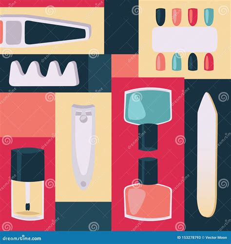 Tools for Manicure Illustration. Accessories and Instruments for Nails ...