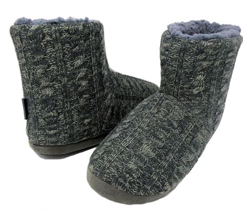 Men s Dunlop Snug Nordic Boot Slippers GREY MARL