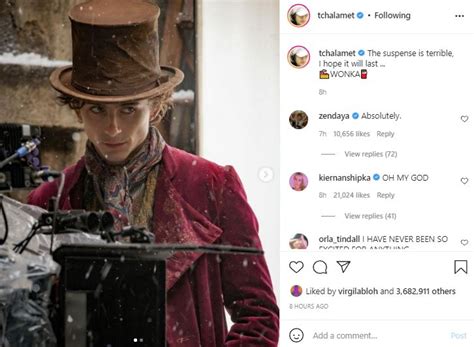 Timothee Chalamet shares his first look as Willy Wonka