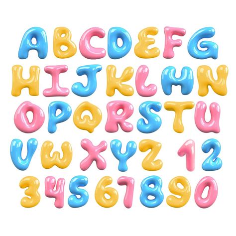 3D Bubbly Letters Clipart PNG Bundle Shiny Bubble Font Alphabet Bubble Letters Doodle Monogram ...