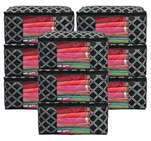 Kuber Industries Non-Woven Checks Print Saree Covers With Zip|Wardrobe ...