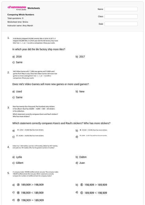 50+ Comparing Whole Numbers worksheets for Kindergarten on Wayground ...
