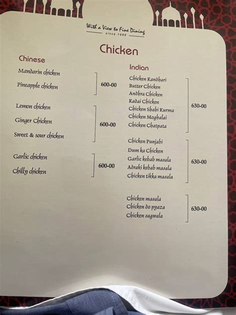 Menu at Palace heights, Hyderabad, 9FRG+HVX