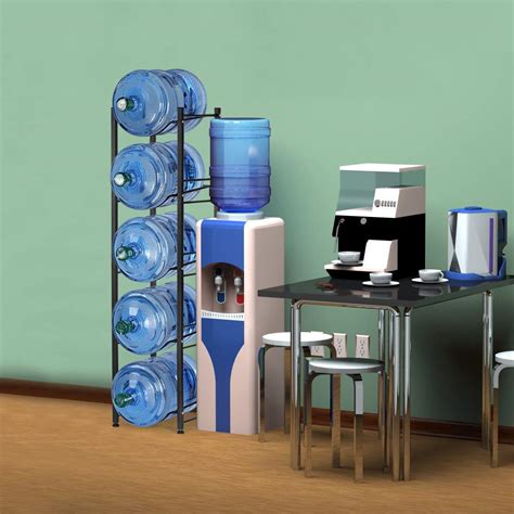 Water Bottle Storage Rack 5 Gallon Holder, 5-Tier Stackable Water ...