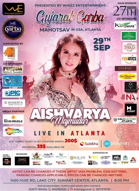 Aishvarya Majmudar Live in Atlanta 2023- Gujarat Garba Mahotsav Tickets ...