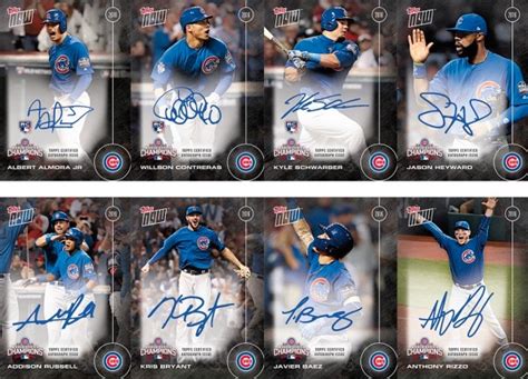 2016 Topps Now Chicago Cubs World Series Checklist, Boxes, Autographs