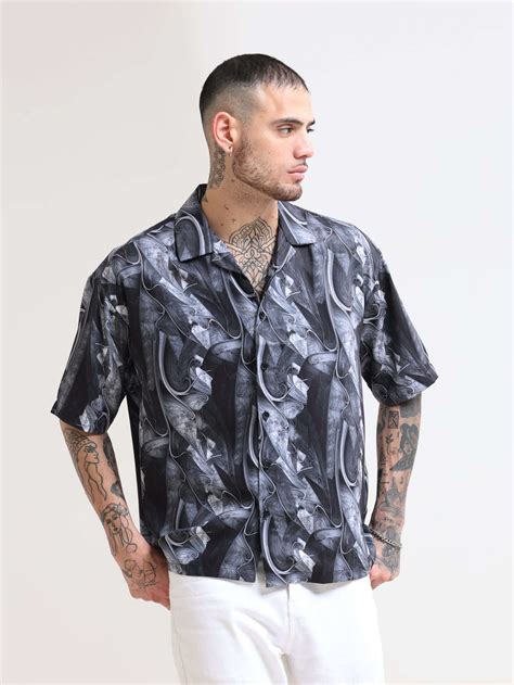 Baroquen Grey Oversized Shirt – Estilocus