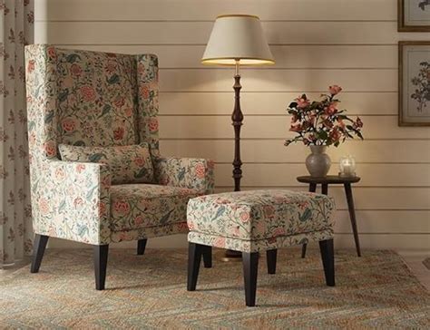 FORESTER FURNITURE Solid Sheesham Wood High Back Wing Chair with ...