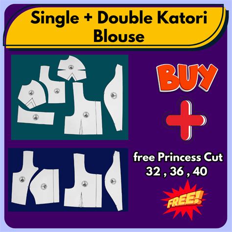 Single + Double Katori Blouse Ready Paper Cutting Patterns With Book I ...