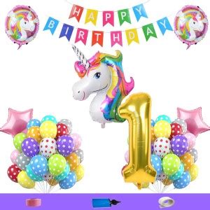 Shopperskart 1st Birthday Decoration - 60 Pcs for one year Kids, Girls ...
