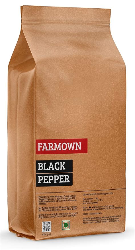 Farmown Black Pepper Whole Peppercorn (1Kg) : Amazon.in: Grocery ...