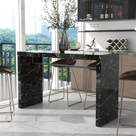Furniture of America Stue Black Contemporary/Modern Counter Table, Wood ...