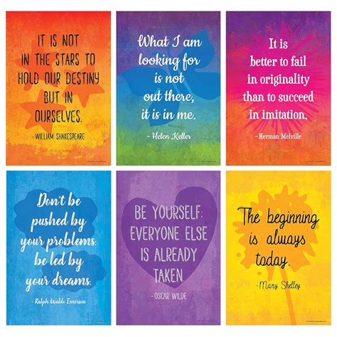 Inspirational Quotes Poster Set (6 Pack) - English Classroom Posters ...