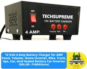TechSupreme 12v 4 Amp Battery Charger for AMF Panel,Tubular, Home ...