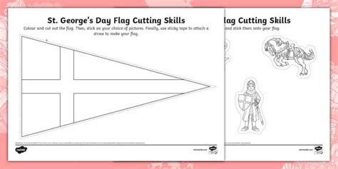 St. George's Day Flag Cutting Skills Activity | Twinkl EYFS