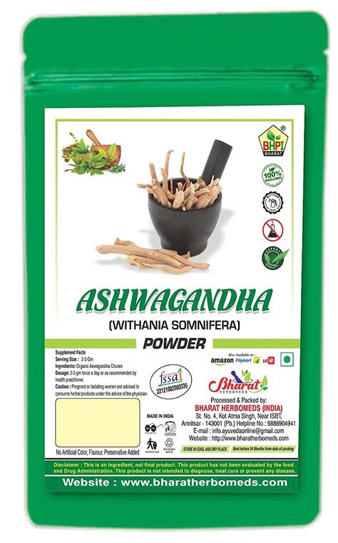 Bharat Organic Ashwagandha Powder Withania Somnifera Promotes Vitality ...