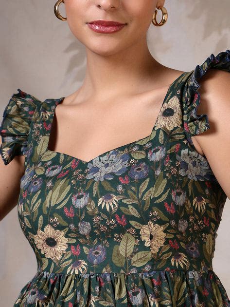 Women Green Printed Top – Nayo Clothing