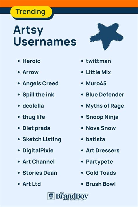 art username ideas