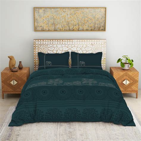 Buy SPACES Rangana Swarna Cotton 210TC Ethnic Print 3Pcs Super King ...